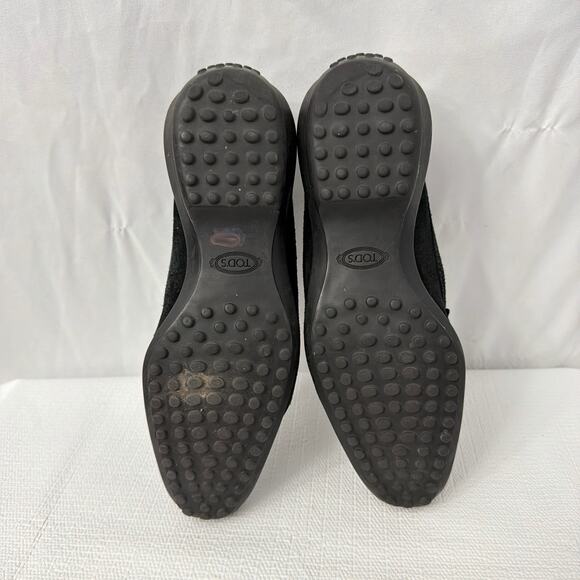 Tods Loafers Mens Size 9 US Black Suede Driving Moc Slip On Shoes Made in Italy - Picture 9 of 9